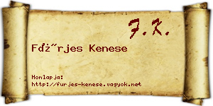 Fürjes Kenese névjegykártya